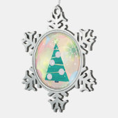 Pastel Kerstvakantie Tin Sneeuwvlok Ornament (Rechts)