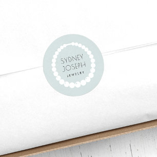 Pastel Ketting Logo Ontwerp van juwelen Ronde Sticker