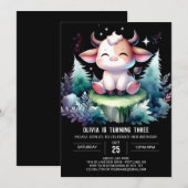 Pastel Kinder Koe verjaardag Kaart (Voorkant / Achterkant)