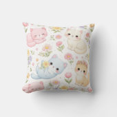 Pastel Kitten en Woordekleurde Kussensloop met Blo Kussen (Voorkant)
