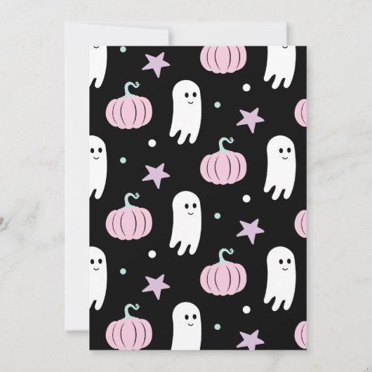 Pastel kleine pompoen eerste verjaardag Halloween Kaart (Achterkant)