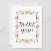 Pastel kleur Bloemen bruiloft Bedankkaart (Voorkant)