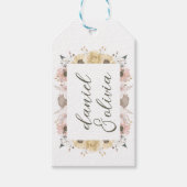Pastel kleur Bloemen bruiloft Cadeaulabel (Voorkant)