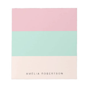 Pastel kleur blok gepersonaliseerd  notitieblok
