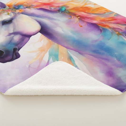 Pastel Kleur Eenhoorn Sherpa Deken (3/4)