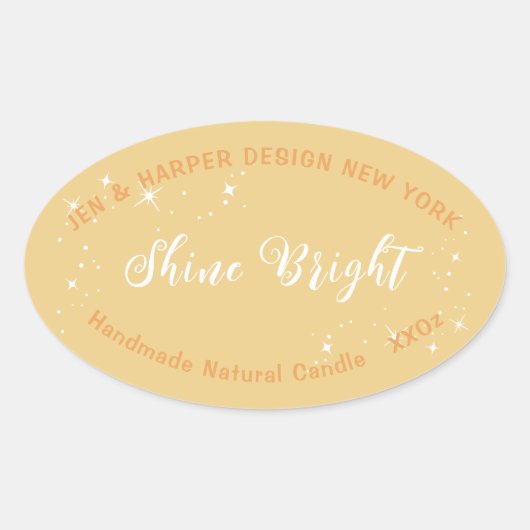 Pastel Kleur Geel Product Verpakking Labels (Voorkant)