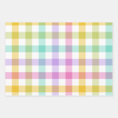 Pastel Kleur Gingham Check Plaid Inpakpapier Vel (Voorkant)
