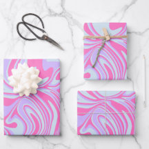Pastel Kleur Golven in Roze, Lavendel, & Lichtblau
