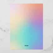  Pastel Kleur Gradiënt JOY Kerstmis Foto Folie Feestdagenkaart (Achterkant)