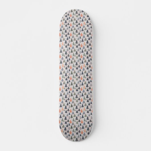 Pastel Kleur Kerstboom Patroon Skateboard (Voorkant)