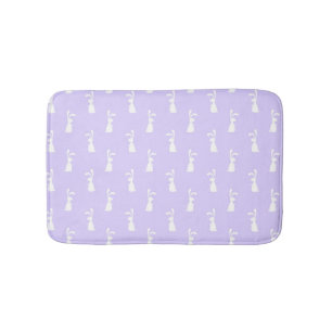 Pastel Kleur Konijn Patroon Blauwe Achtergrond Hui Badmat