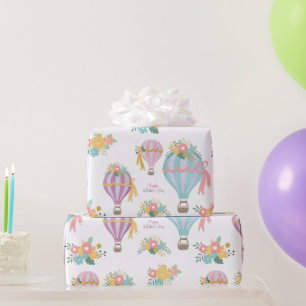 Pastel Kleur Luchtballonnen Moederdag Cadeaupapier