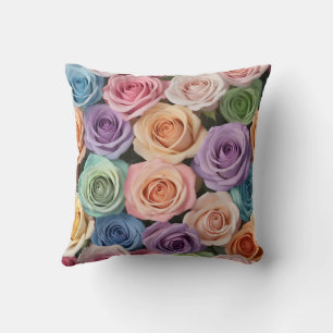 Pastel kleur rozen kussen