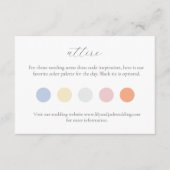 Pastel kleur stip kleding trouwjurk code informatiekaartje (Voorkant)