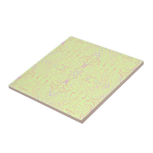 Pastel Kleur Stippen En taps toelopende Lijnen Pat Tegeltje