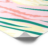 Pastel Kleur Tijger Art Patroon Poster (Hoek)