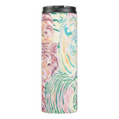 Pastel Kleur Tijger Art Patroon Thermosbeker (Achterkant)