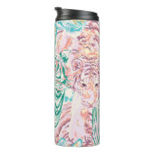 Pastel Kleur Tijger Art Patroon Thermosbeker (Geroteerd rechts)