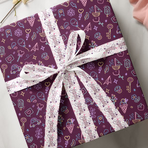 Pastel kleur vlinders aangepaste naam lint