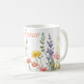 Pastel kleur wilde bloemen koffiemok (Voorkant rechts)