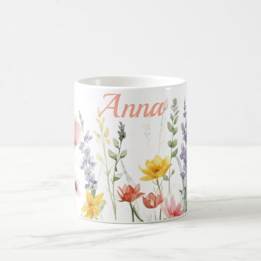 Pastel kleur wilde bloemen koffiemok (Center)