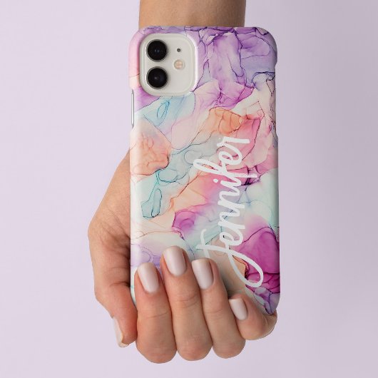 Pastel Kleuren Alcoholinkt Abstract Patroon Case-Mate iPhone Case