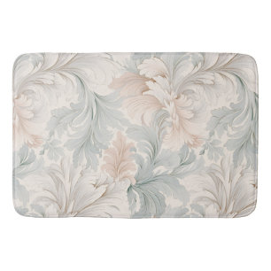 Pastel kleuren delicate sierbloemen motieven badmat