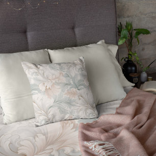 Pastel kleuren delicate sierbloemen motieven kussen