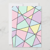 Pastel Kleuren Geometrische bruiloft uitnodigingen (Achterkant)