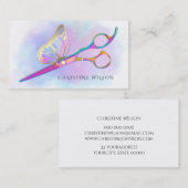 Pastel Kleuren Haarstylist Butterfly logo Visitekaartje (Voorkant / Achterkant)