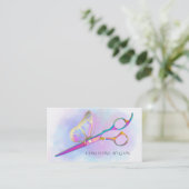 Pastel Kleuren Haarstylist Butterfly logo Visitekaartje (Staand voorkant)