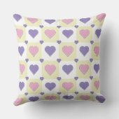 Pastel kleuren. Hartvormig patroon. Kussen (Achterkant)