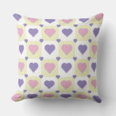 Pastel kleuren. Hartvormig patroon. Kussen (Voorkant)
