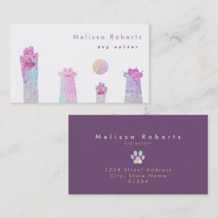 Pastel Kleuren Hond Walker Visitekaartje