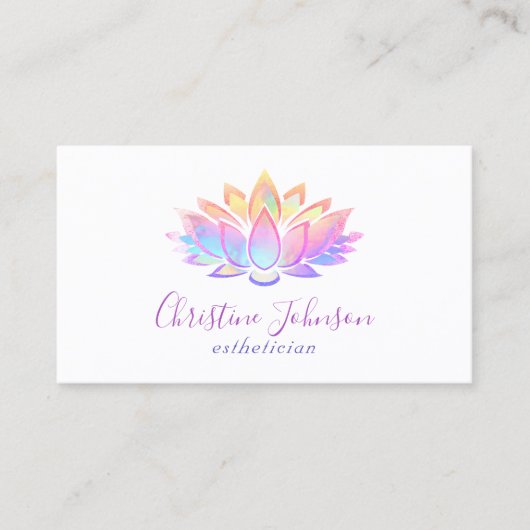 Pastel kleuren Lotus ontwerp Visitekaartje (Voorkant)