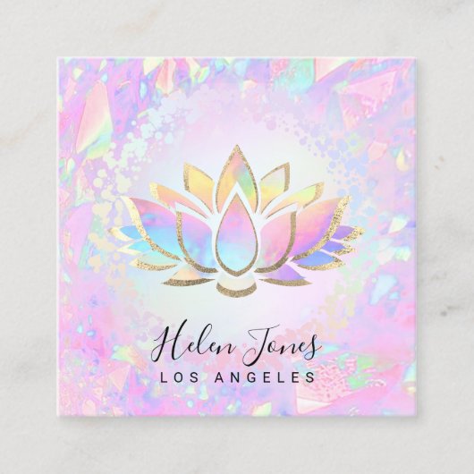 Pastel Kleuren Lotus Vierkant visitekaartje (Voorkant)