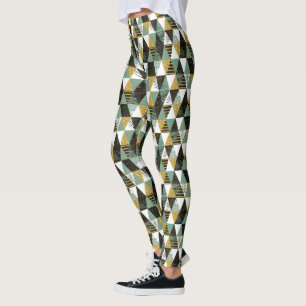 Pastel Kleuren Moderne Geometrische Driehoeken Pat Leggings