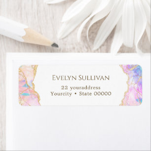 Pastel kleuren optioneel retour address label