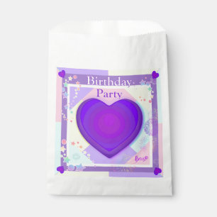 Pastel kleuren & paarse harten kloppen bedankzakje