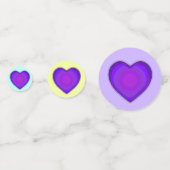 Pastel kleuren & paarse harten kloppen confetti (Voorkanten)