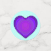 Pastel kleuren & paarse harten kloppen confetti (Kleine voorkant)