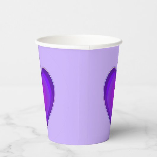 Pastel kleuren & paarse harten kloppen papieren bekers (Rechts)