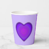 Pastel kleuren & paarse harten kloppen papieren bekers (Voorkant)