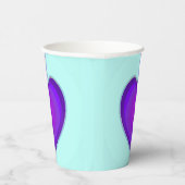 Pastel kleuren & paarse harten kloppen papieren bekers (Rechts)