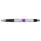 Pastel kleuren & paarse harten kloppen pen (Voorkant)