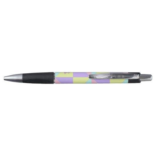 Pastel kleuren & paarse harten kloppen pen (Achterkant)