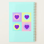 Pastel kleuren & paarse harten kloppen planner (Achterkant)