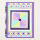 Pastel kleuren & paarse harten kloppen planner (Voorkant)