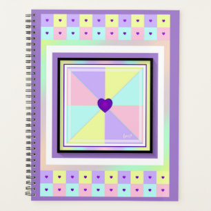 Pastel kleuren & paarse harten kloppen planner