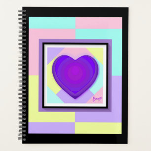 Pastel kleuren & paarse harten kloppen planner